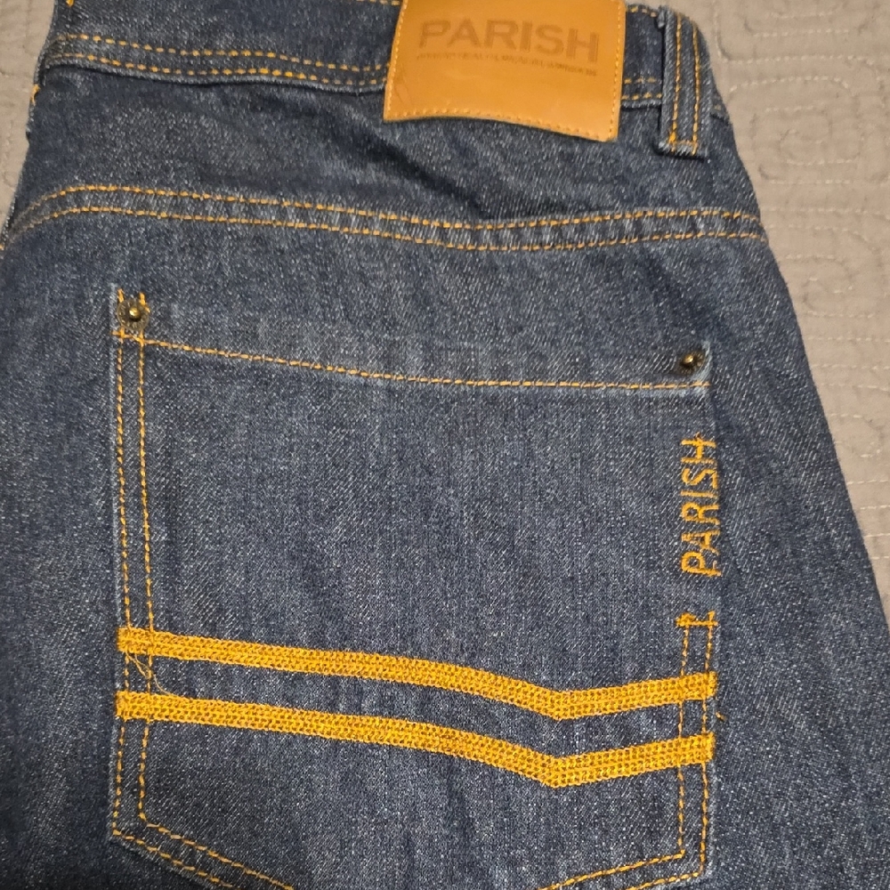 Aris Dark Blue Jeans with Yellow Stitching